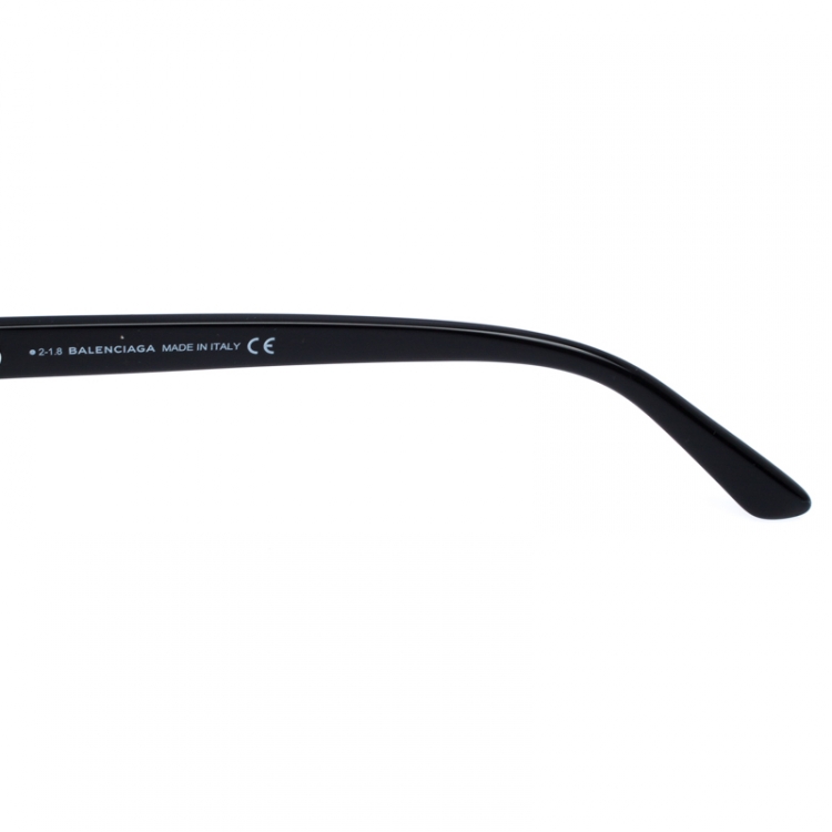 Pre Owned Balenciaga Black/Gold BA 128 Half Rim Round Sunglasses
