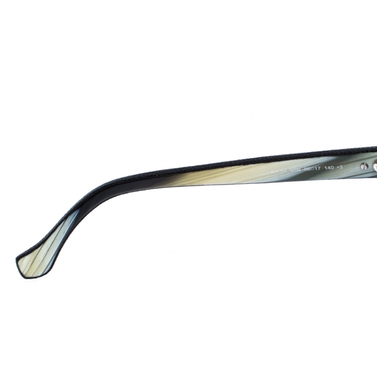Pre Owned Balenciaga Black Caviar Embossed BA 57 Wayferer Sunglasses