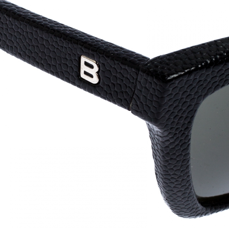 Pre Owned Balenciaga Black Caviar Embossed BA 57 Wayferer Sunglasses