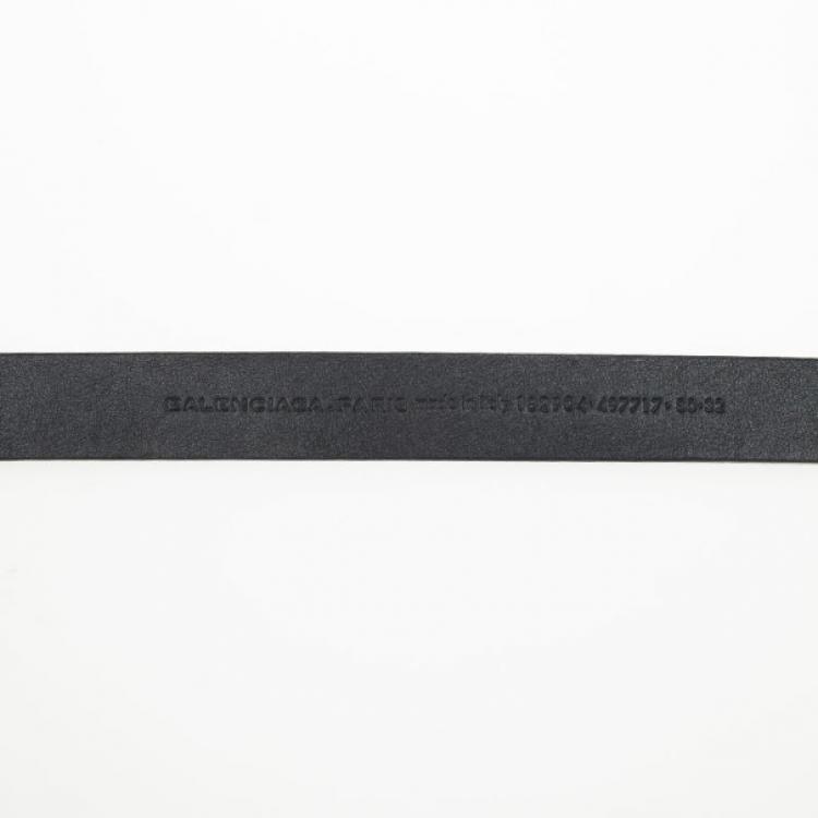 Pre Owned Balenciaga Brown Leather Chain Belt 85 CM