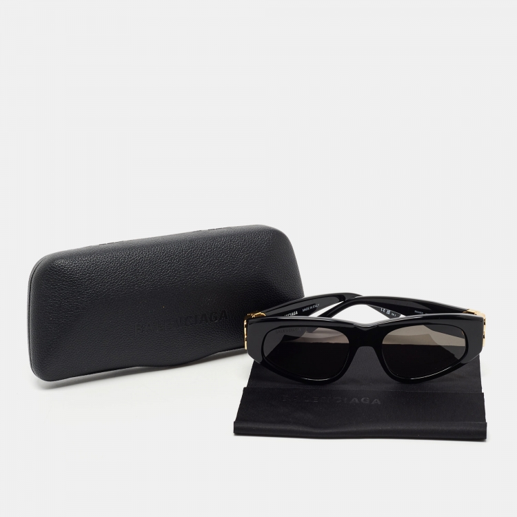 Pre Owned Balenciaga Black BB0095S Rectangular Sunglasses