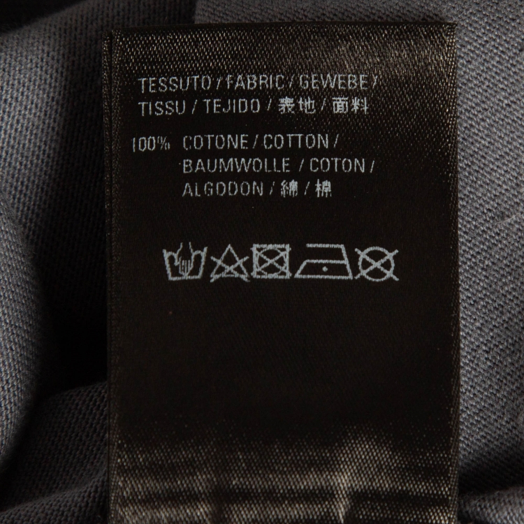 Pre Owned Balenciaga Grey Logo Print Cotton T-Shirt M
