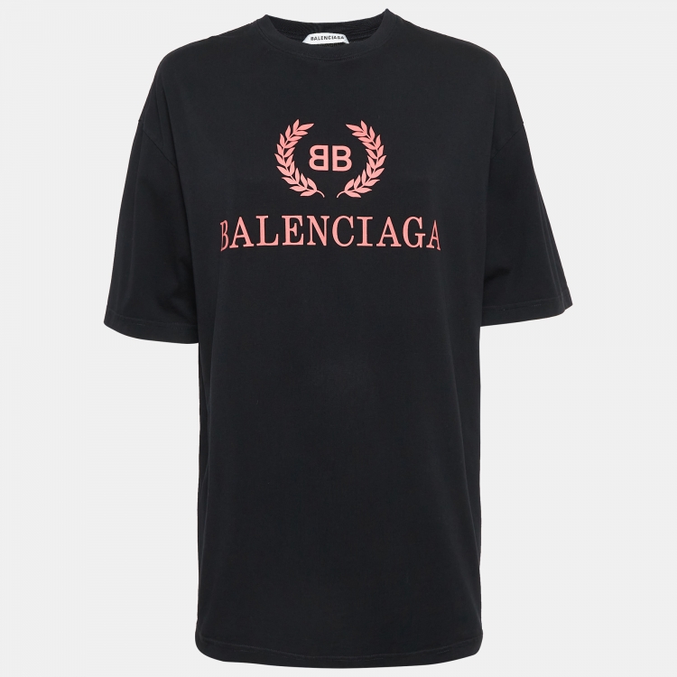 Balenciaga Black Logo Print Cotton T Shirt XS Balenciaga TLC