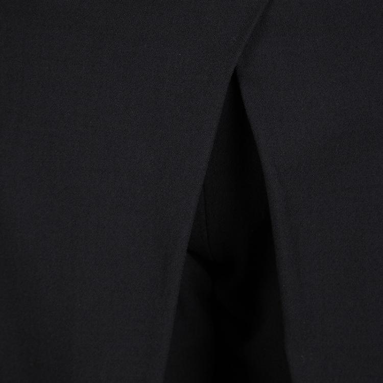 Pre Owned Balenciaga Black Stretch Crepe Pleat Front Tapered Suspender Trousers M