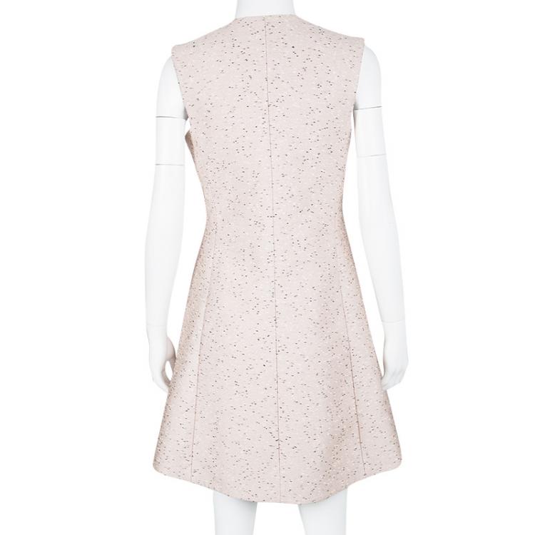 Pre Owned Balenciaga Textured Pale Pink Buckle Detail Sleeveless Dress Coat S