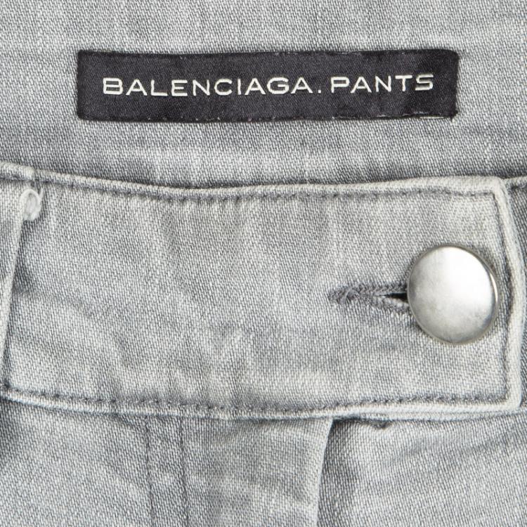 Pre Owned Balenciaga Grey Denim Skinny Jeans M