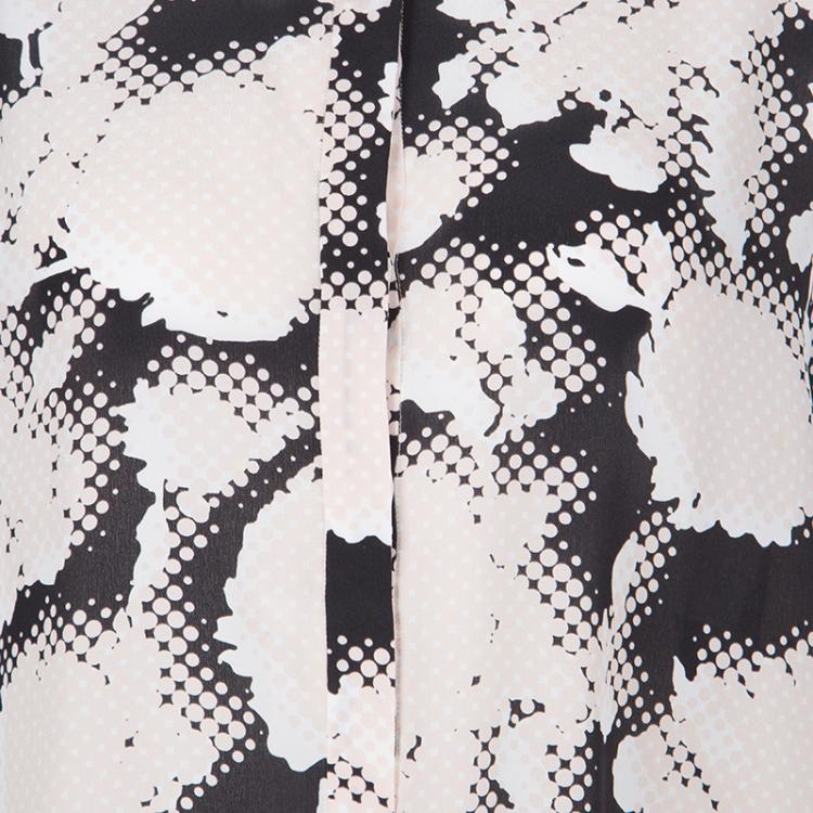 Pre Owned Balenciaga Multicolor Animal Printed Silk Oversized Blouse M