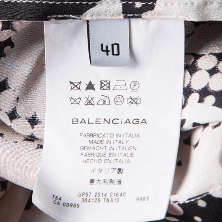 Pre Owned Balenciaga Multicolor Animal Printed Silk Oversized Blouse M