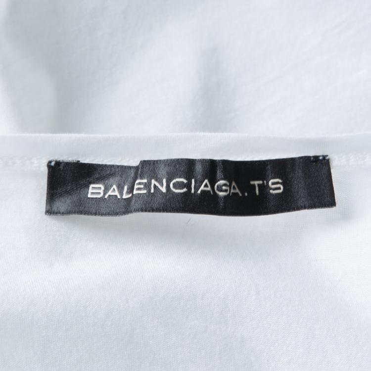 Pre Owned Balenciaga White 1960s Bride Print T-Shirt S