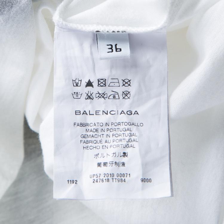 Pre Owned Balenciaga White 1960s Bride Print T-Shirt S