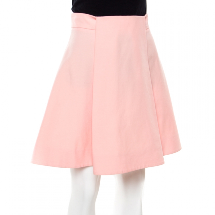 Pre Owned Balenciaga Pink Box Pleat Detail Mini Skirt M