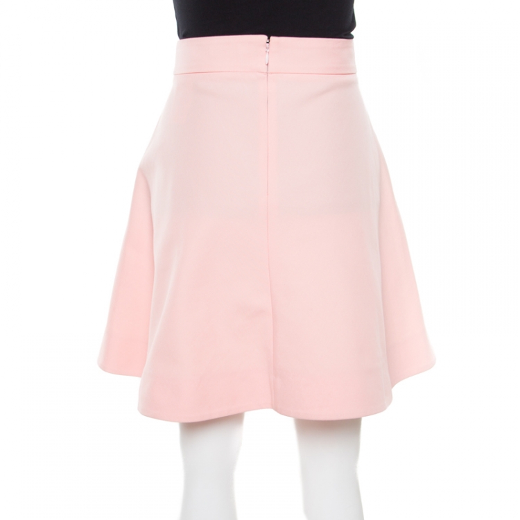 Pre Owned Balenciaga Pink Box Pleat Detail Mini Skirt M