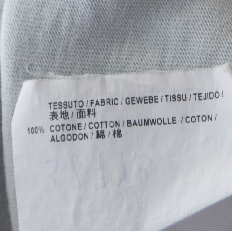 Pre Owned Balenciaga Grey Logo Stamp Detail Short Sleeve T-Shirt L