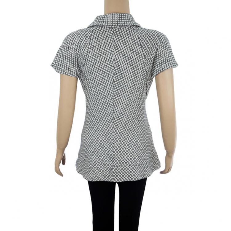 Pre Owned Balenciaga Monochrome Tie Top M