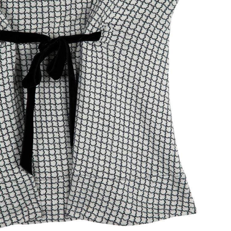 Pre Owned Balenciaga Monochrome Tie Top M