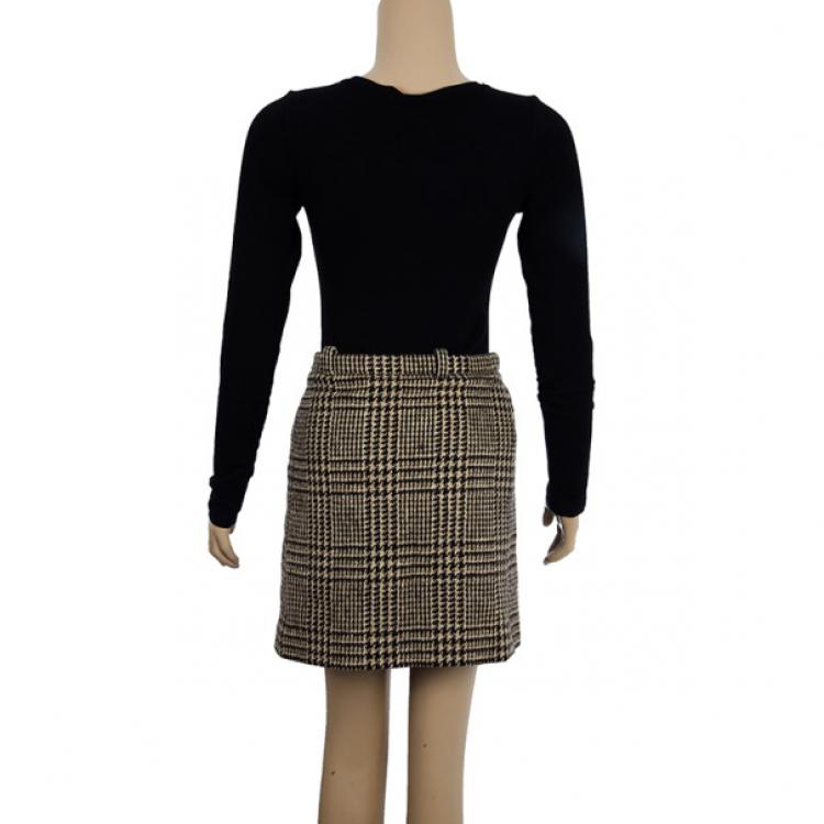 Pre Owned Balenciaga Tweed A-Line Skirt S