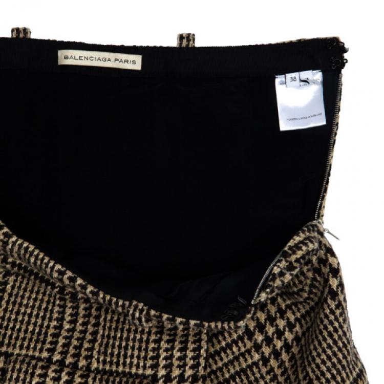 Pre Owned Balenciaga Tweed A-Line Skirt S