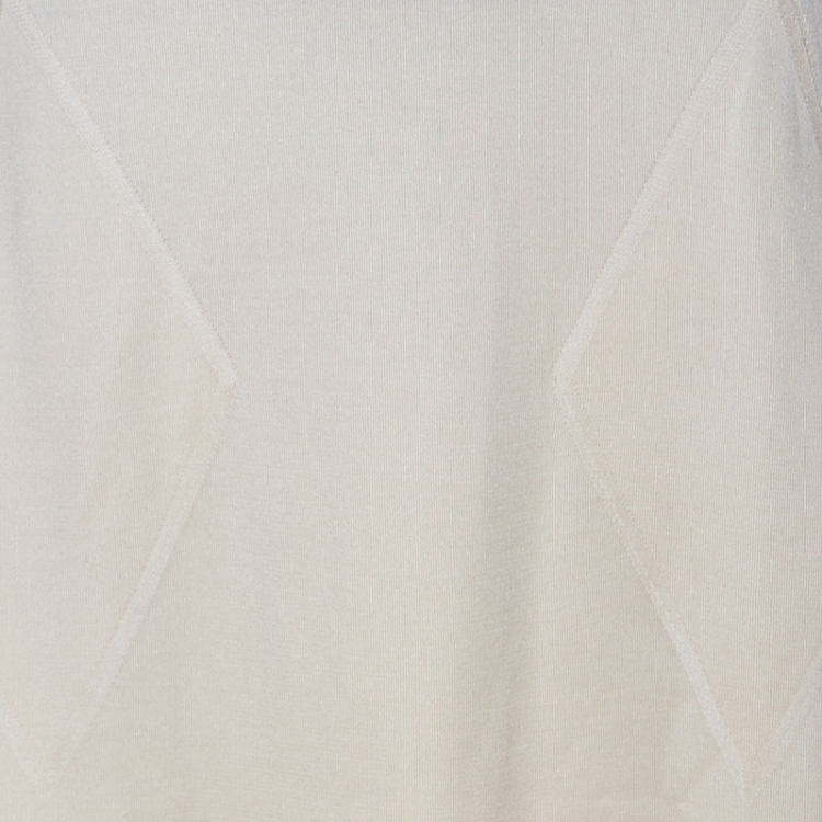 Pre Owned Balenciaga Cream Geometric Jacquard Patterned Silk Flared Midi Dress M