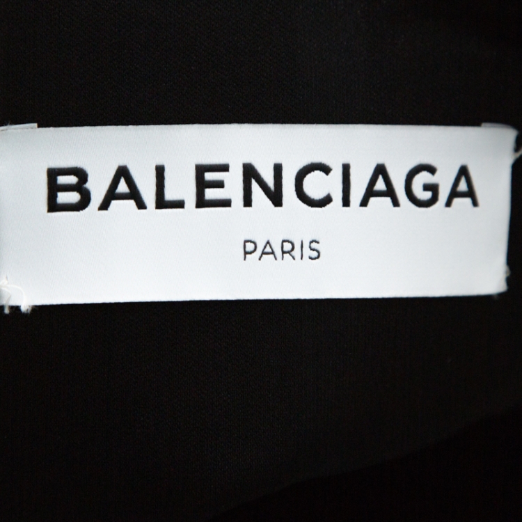 Pre Owned Balenciaga Green Scuba Car-Mat Look Asymmetric Wrap Skirt M