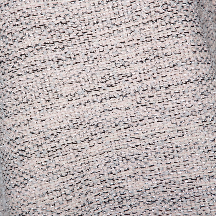 Pre Owned Balenciaga Blush Pink Lurex Tweed Fringed Blouse L