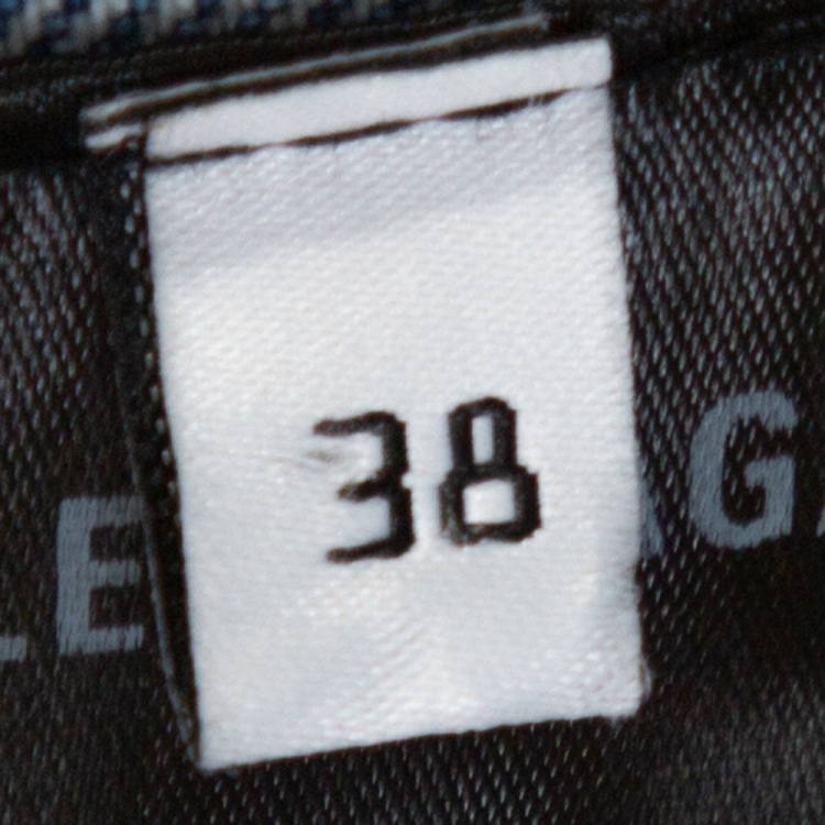 Pre Owned Balenciaga Blue Denim Logo Print Oversized Jacket M 