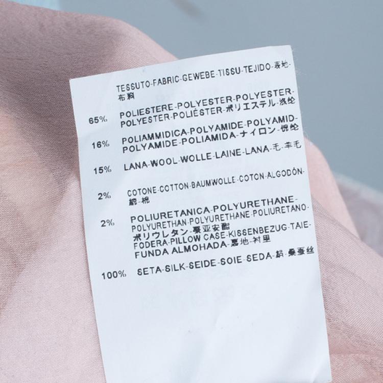 Pre Owned Balenciaga Drop Waist Mixed Fabric Dress Coat S