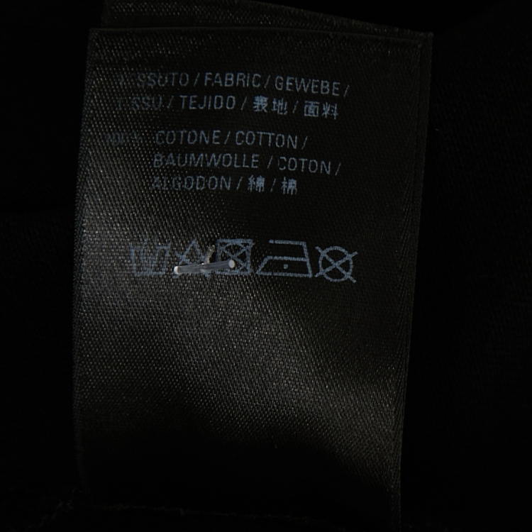 Pre Owned Balenciaga Black Cotton Logo Printed Short Sleeve T-Shirt XS