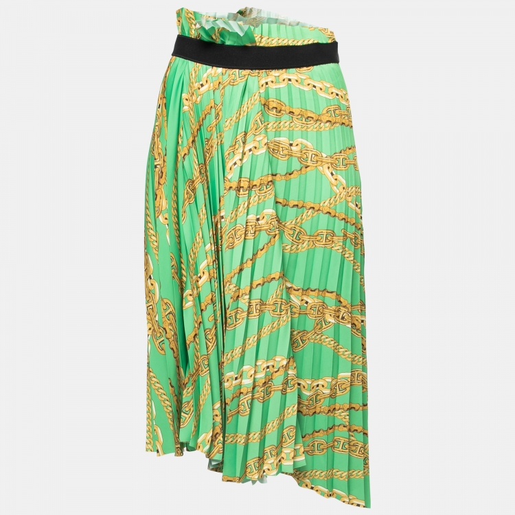 Green chain on sale print midi skirt