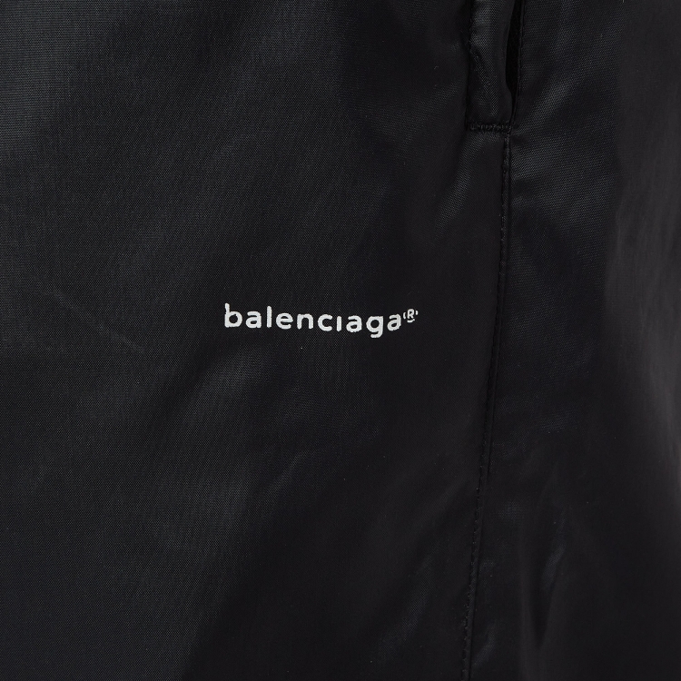 Pre Owned Balenciaga Black Logo Print Synthetic Track Pants XS