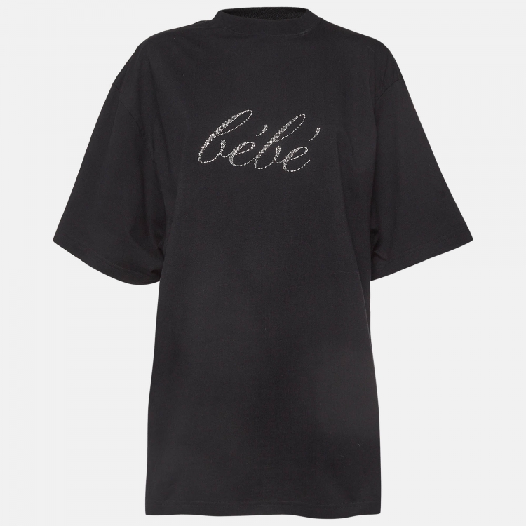 balenciaga bebe Tシャツ Balenciaga Womens Bebe Worn-out T-shirt Purple - SS22 - US