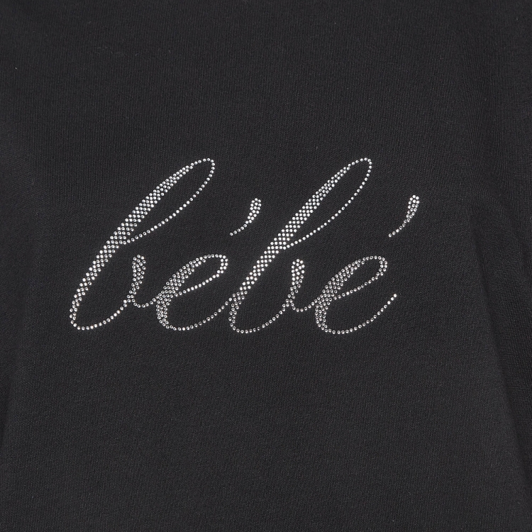 Pre Owned Balenciaga Black Bebe Embellished Cotton Crew Neck T-Shirt S