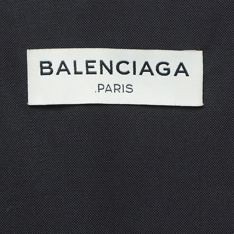 Pre Owned Balenciaga Black Cotton Pintuck Mini Dress M