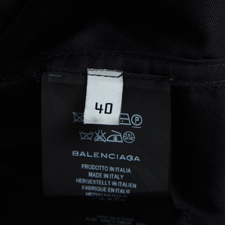 Pre Owned Balenciaga Black Cotton Pintuck Mini Dress M