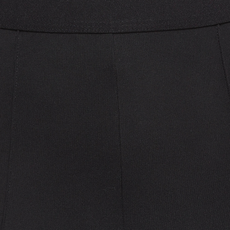 Pre Owned Balenciaga Black Stretch Knit Logo Waist Detailed Leggings S
