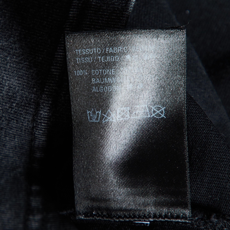 Pre Owned Balenciaga Grey Logo Print Cotton Crew Neck T-Shirt M