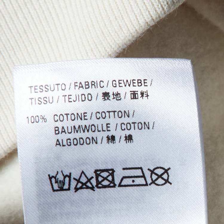 Pre Owned Balenciaga Light Beige Logo Embroidered Cotton Oversized Hoodie XS