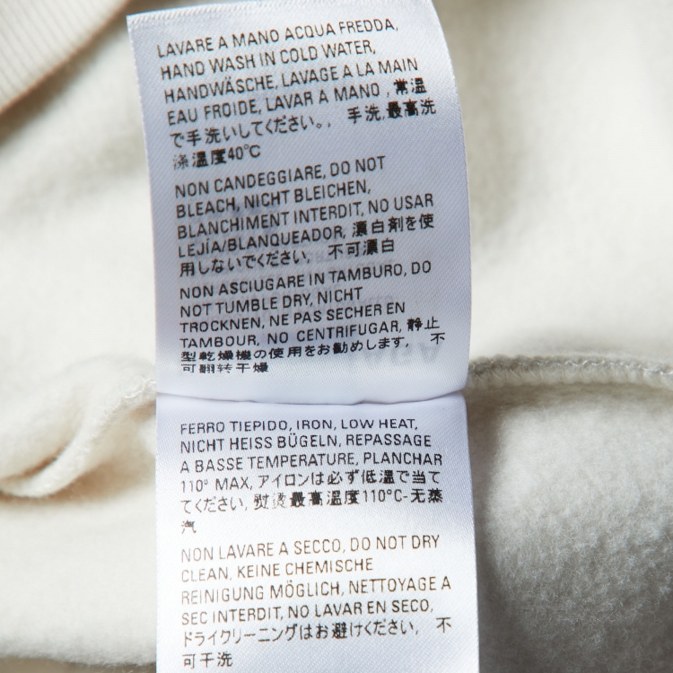 Pre Owned Balenciaga Light Beige Logo Embroidered Cotton Oversized Hoodie XS