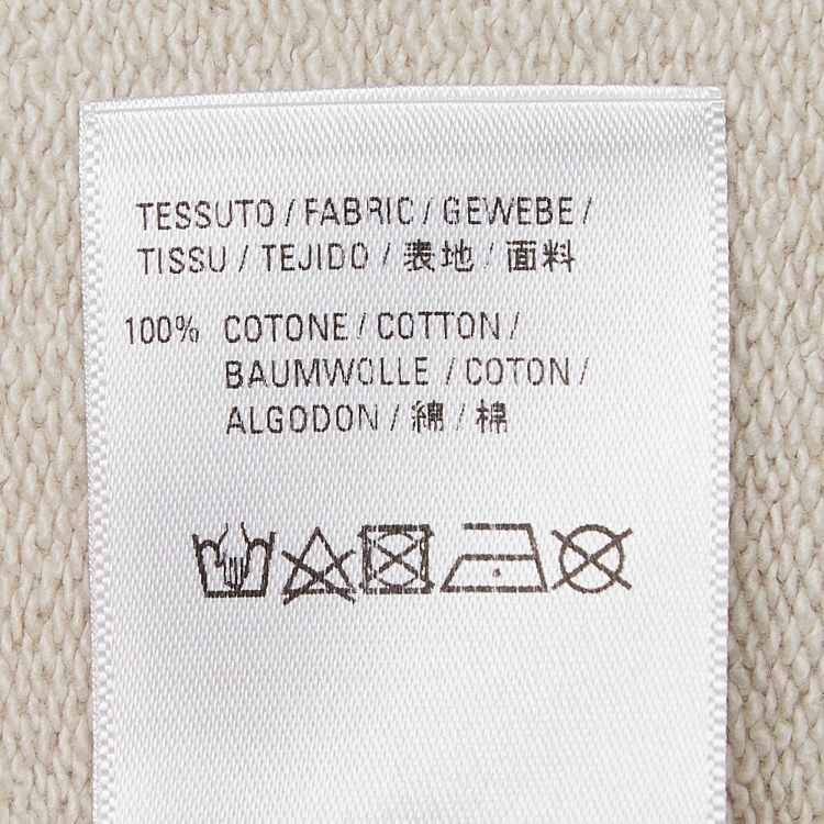 Pre Owned Balenciaga Beige Logo Print Cotton Oversized Hoodie M
