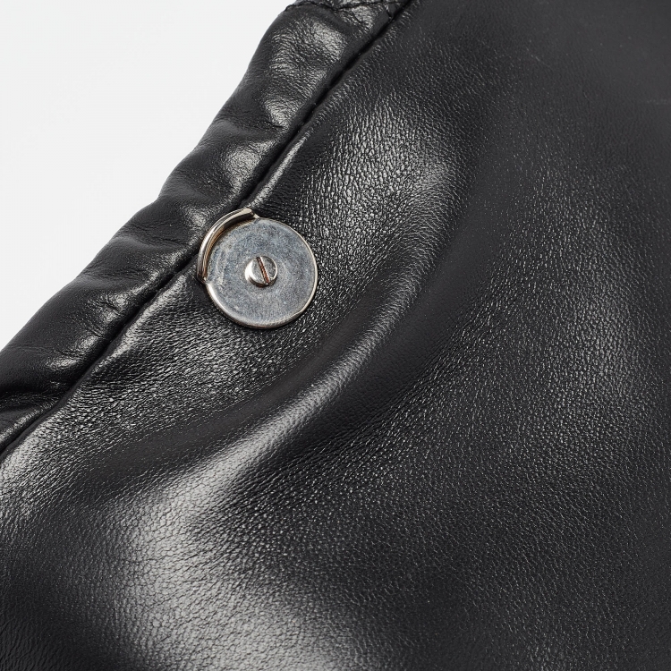 Pre Owned Balenciaga Black Quilted Leather Touch Puffy Clutch 