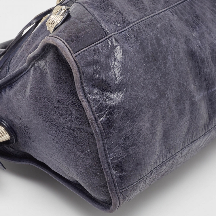 Pre Owned Balenciaga Blue Indigo Leather GSH Part Time Tote