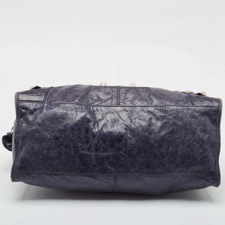 Pre Owned Balenciaga Blue Indigo Leather GSH Part Time Tote
