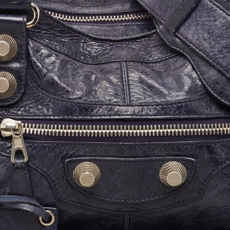 Pre Owned Balenciaga Blue Indigo Leather GSH Part Time Tote