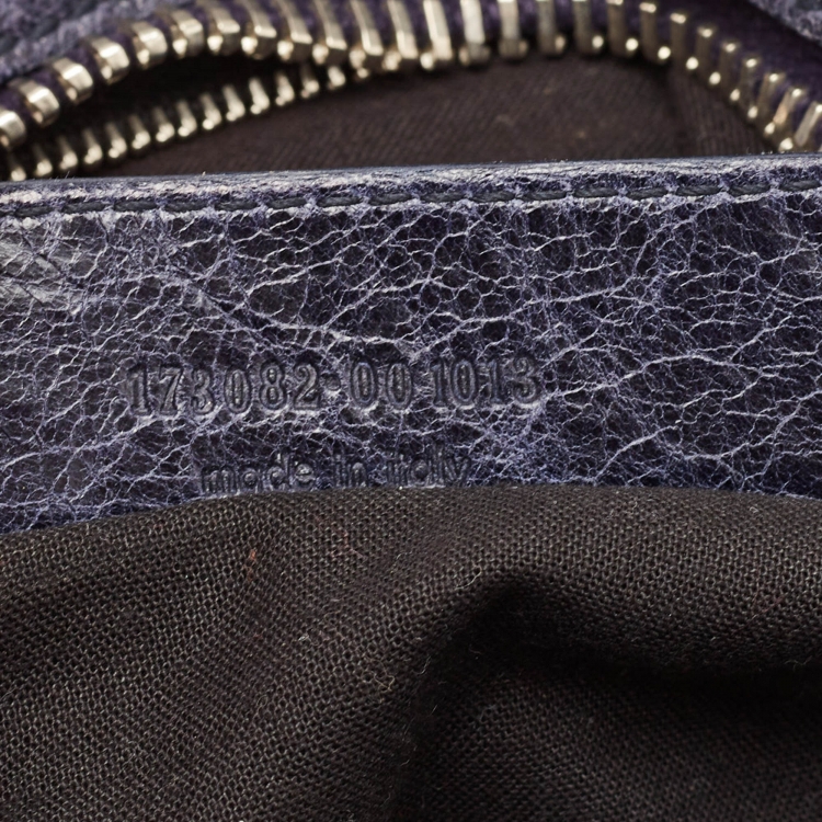 Pre Owned Balenciaga Blue Indigo Leather GSH Part Time Tote