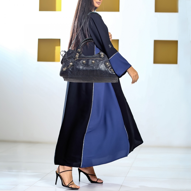 Pre Owned Balenciaga Blue Indigo Leather GSH Part Time Tote