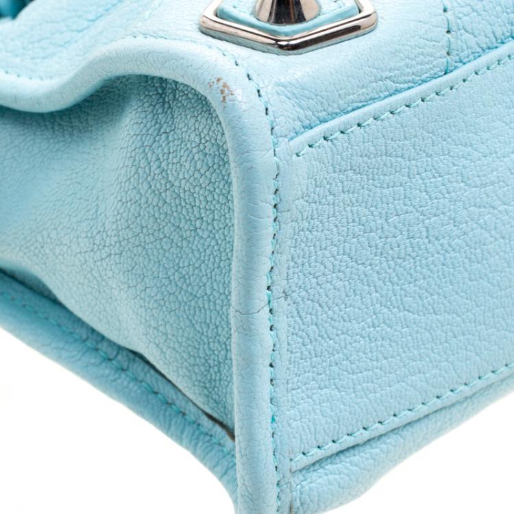 Pre Owned Balenciaga Papeete Leather Mini Silver Hardware City Bag