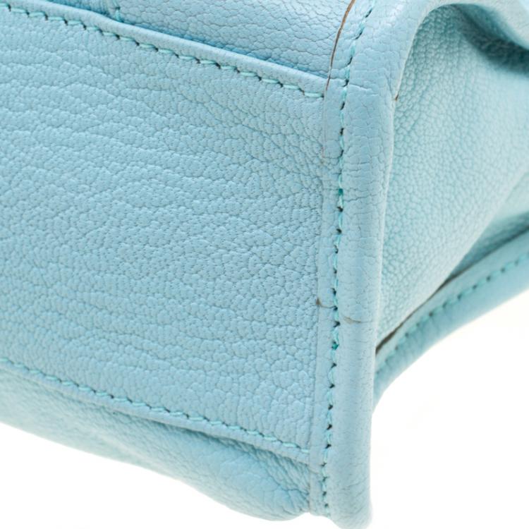 Pre Owned Balenciaga Papeete Leather Mini Silver Hardware City Bag