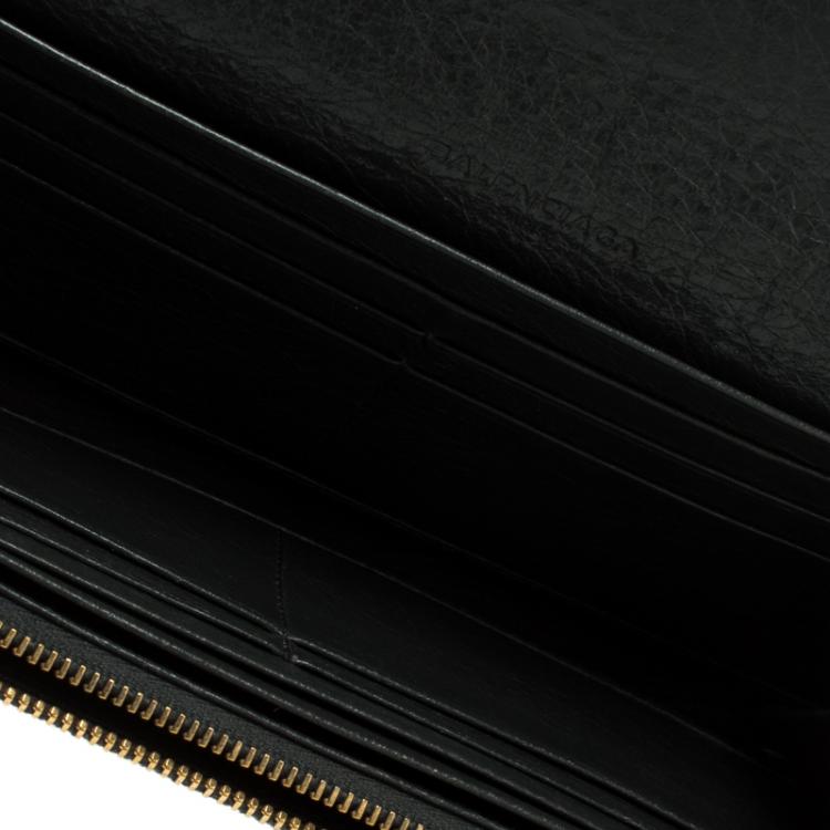 Pre Owned Balenciaga Grey Leather Classic Money Wallet