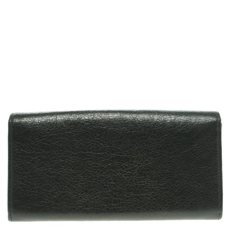 Pre Owned Balenciaga Grey Leather Classic Money Wallet