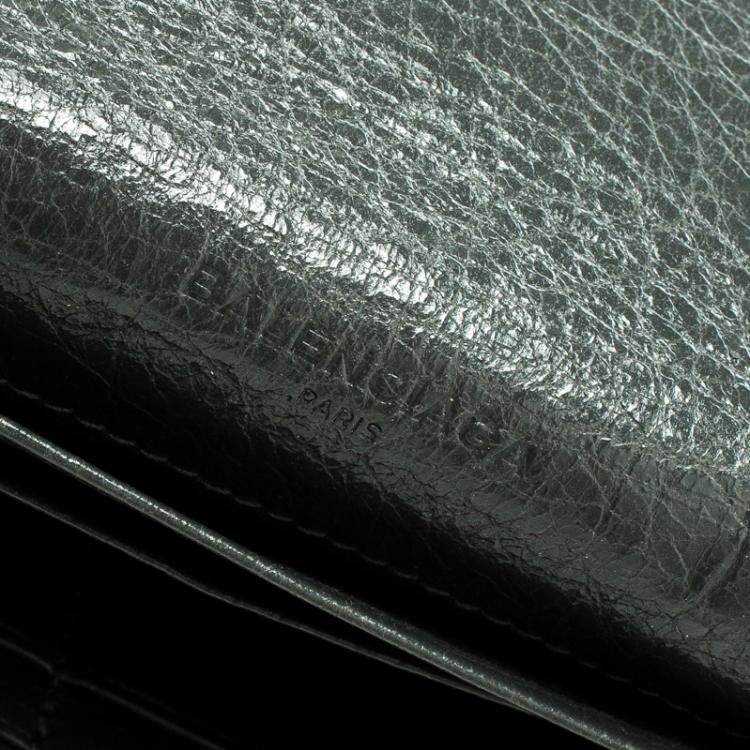 Pre Owned Balenciaga Grey Leather Classic Money Wallet