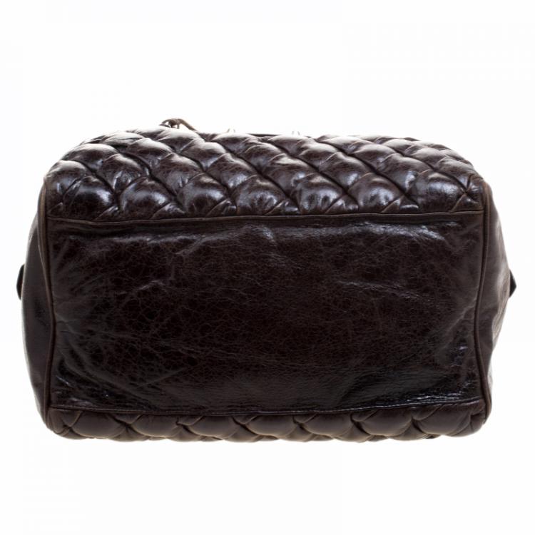 Pre Owned Balenciaga Charbon Matelasse Leather MM Bag